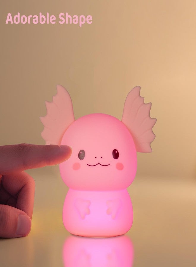 Aokpsrt Axolotl Night Light for Kids, Rechargeable LED Silicone Lamp with 7 Colors Changing, Adjustable Brightness, Touch Control, Cute Room Decor, Bedside Nightlight, Birthday Gifts for Boys and Girls - Image 5