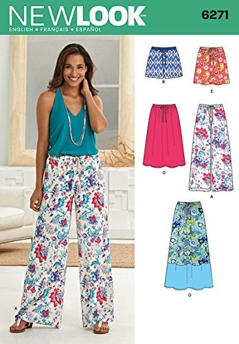 Simplicity Creative Patterns New Look 6271 Misses Skirt in Three Lengths and Pants or Shorts A 10121416182022