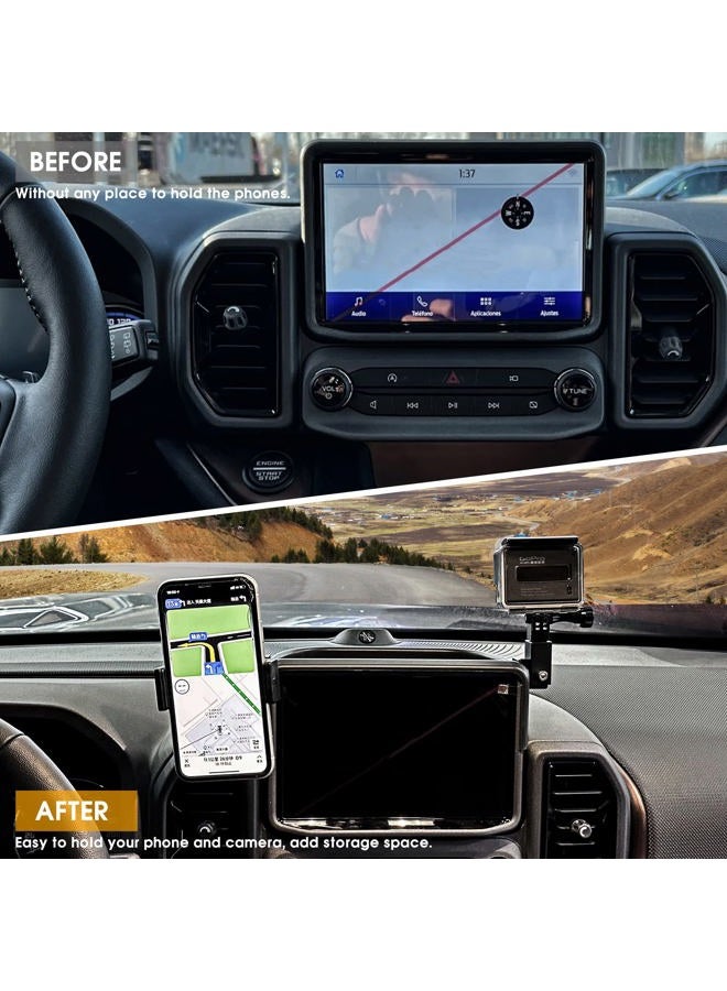 BESTAOO Dash Phone Holder Mount for Ford Bronco Sport 2021 2022 2023 Accessories, Dashboard Center Console Dash Storage Tray Cell Phone Holder and Camera Mount - Image 4