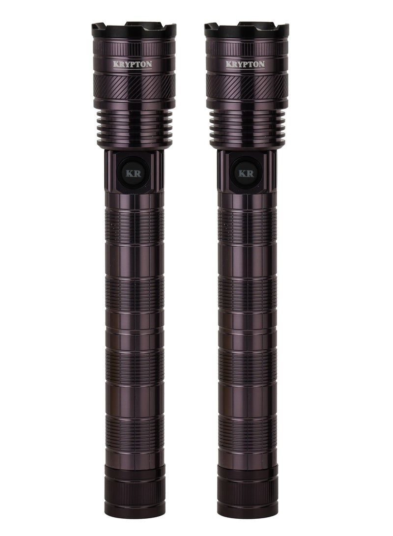 KRYPTON Rechargeable LED Flashlight, KNFL5160 - Lighting Source-T6 Led, 4 Hours Working - Image 1