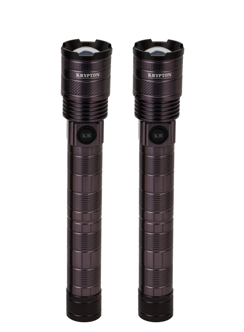 KRYPTON Rechargeable LED Flashlight, KNFL5160 - Lighting Source-T6 Led, 4 Hours Working - Image 2