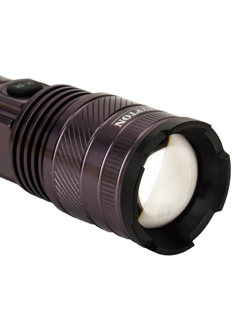 KRYPTON Rechargeable LED Flashlight, KNFL5160 - Lighting Source-T6 Led, 4 Hours Working - Image 4