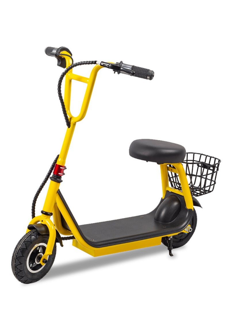 Bebi سكوتر كهربائي للأطفال من عمر 5 سنوات فما فوق، للأولاد والبنات، طاقة عالية 36 فولت 4.4 أمبير، أقصى حمولة 80 كيلوغرام، مع دعامة، مثالي للمدرسة والحرم الجامعي وركوب الحديقة، أصفر - Image 1