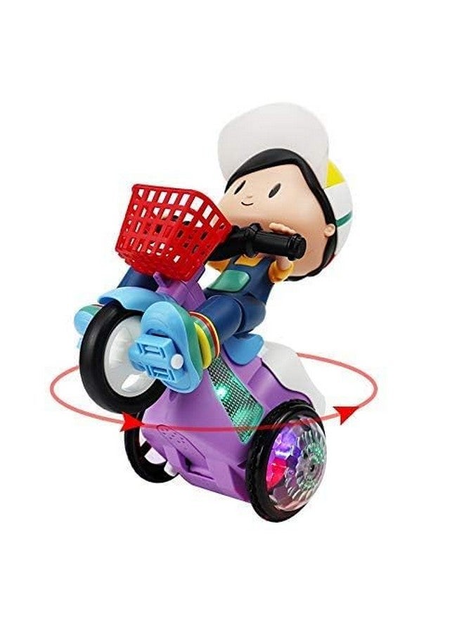 Goyal's Bump & Go Toy with Flashing Lights Music Sound Automatic Riding 360° Rotation Entertainment for Kids Both Boys and Girls, Assorted Multicolor (Stunt Tricycle) - Image 3