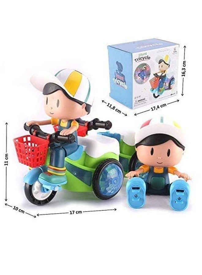 Goyal's Bump & Go Toy with Flashing Lights Music Sound Automatic Riding 360° Rotation Entertainment for Kids Both Boys and Girls, Assorted Multicolor (Stunt Tricycle) - Image 4