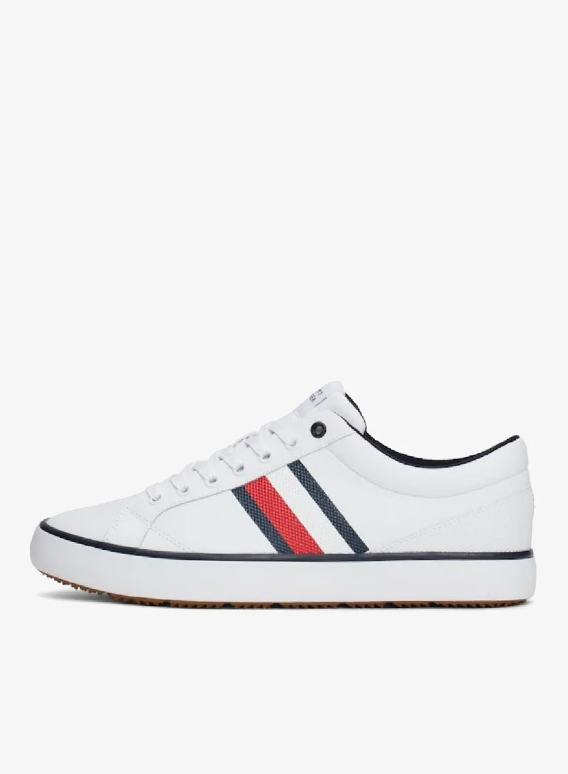 TOMMY HILFIGER Leather Signature Tape Fine Cleat Sneakers