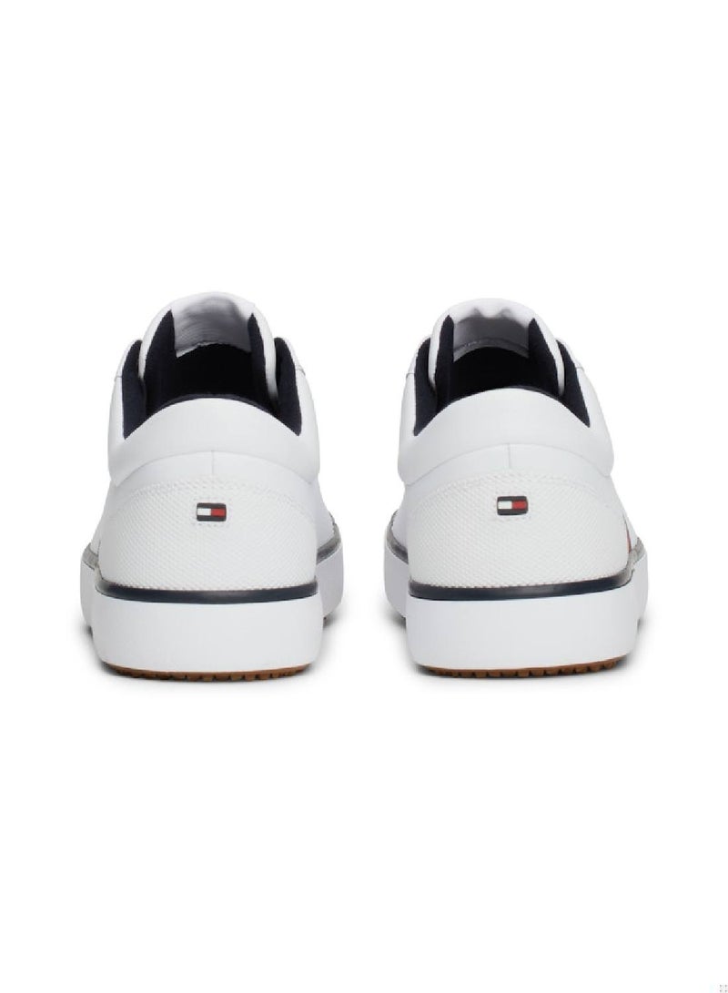 TOMMY HILFIGER Leather Signature Tape Fine Cleat Sneakers - Image 2