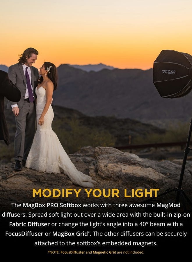 MAGMOD MagBox PRO 24" Octa Softbox with Integrated Gel Slot and Storage Pocket for Fabric Diffuser | Compatible with Speedlight Flashes and Strobes - Image 3