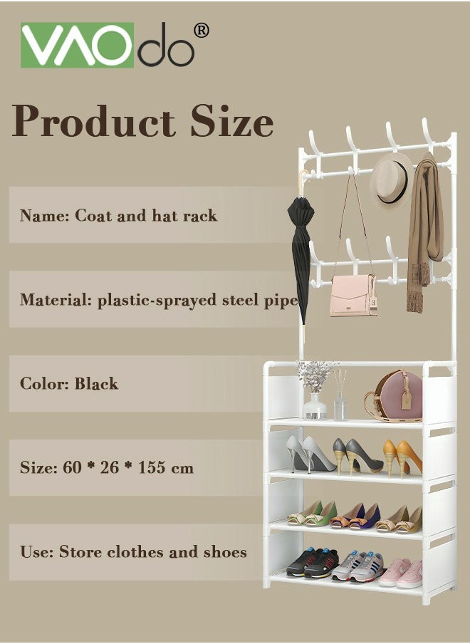 VAOdo - Multifunctional Clothes Hanger Simple Assembly 4 Layer Shelf Shoe Rack - Image 1