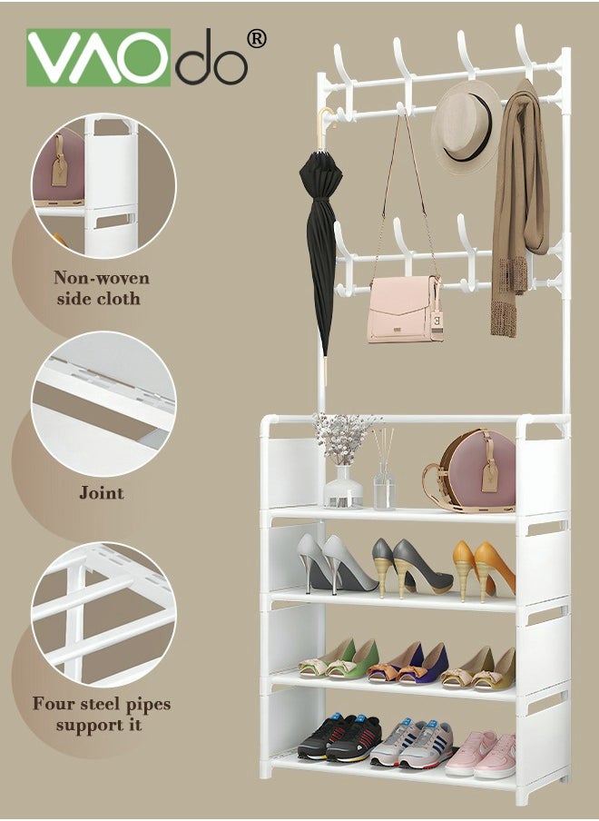 VAOdo Multifunctional Clothes Hanger Simple Assembly 4 Layer Shelf Shoe Rack  - Image 3