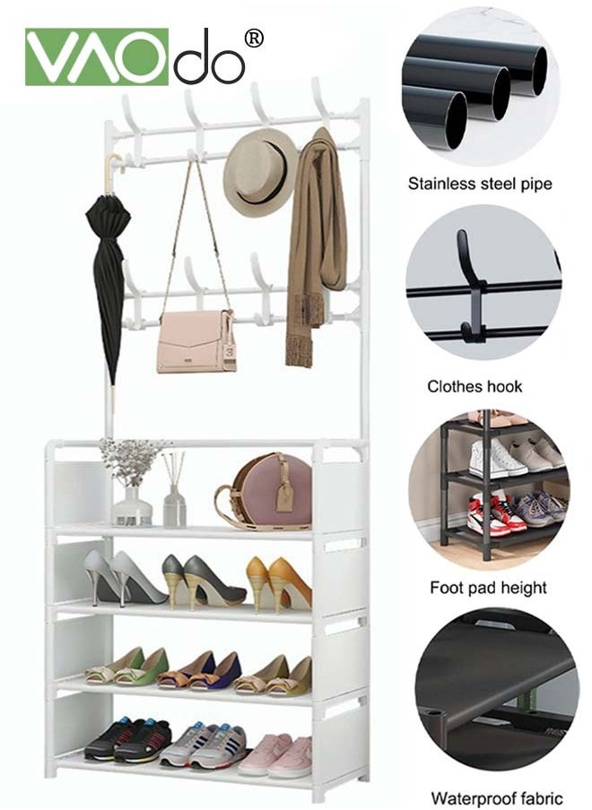 VAOdo Multifunctional Clothes Hanger Simple Assembly 4 Layer Shelf Shoe Rack  - Image 1