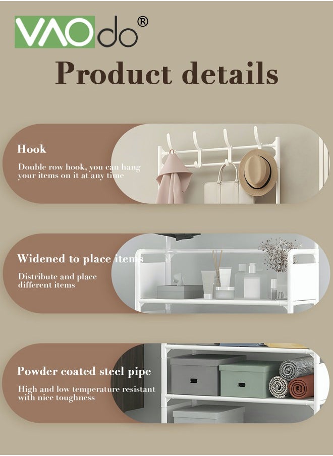 VAOdo Multifunctional Clothes Hanger Simple Assembly 4 Layer Shelf Shoe Rack  - Image 4