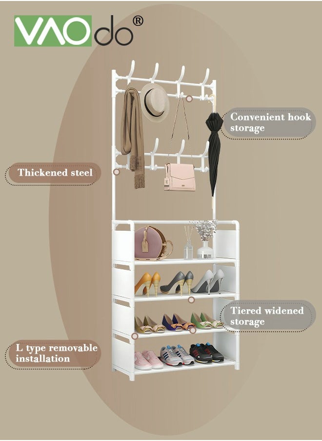 VAOdo Multifunctional Clothes Hanger Simple Assembly 4 Layer Shelf Shoe Rack  - Image 5