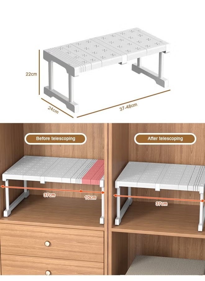 Beauenty - 2PCS closet shelves adjustable kitchen sink storage space saving foldable suitable for kitchen bathroom storage - Image 1