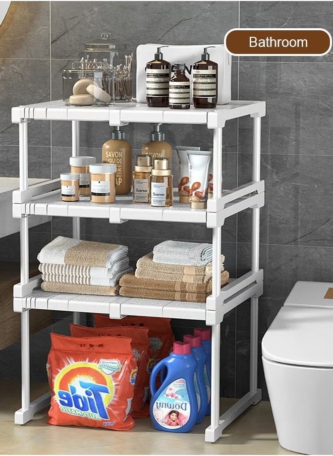 Beauenty - 2PCS closet shelves adjustable kitchen sink storage space saving foldable suitable for kitchen bathroom storage - Image 1