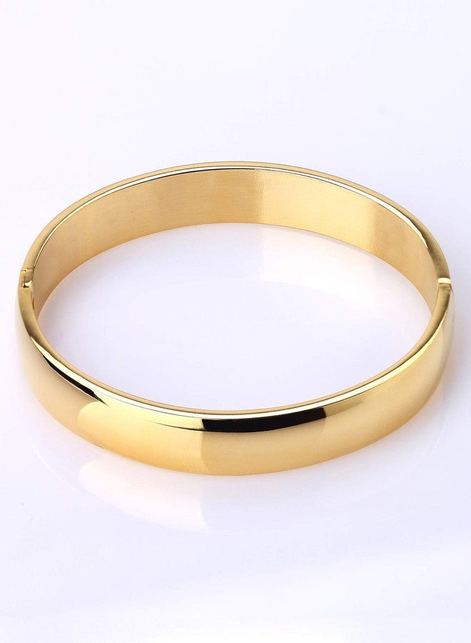 MILAKOO Womens 6MM Stainless Steel Bracelet Plain Polished Finish Oval Bangle Gold - Image 3