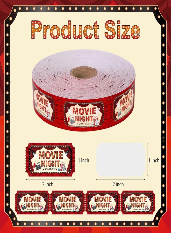 ABURRORI 1000 Pcs Carnival Movie Tickets Roll Movie Night Theme Party Decorations Raffle Tickets Party Entry for Events Carnival Favors Supplies - Image 2