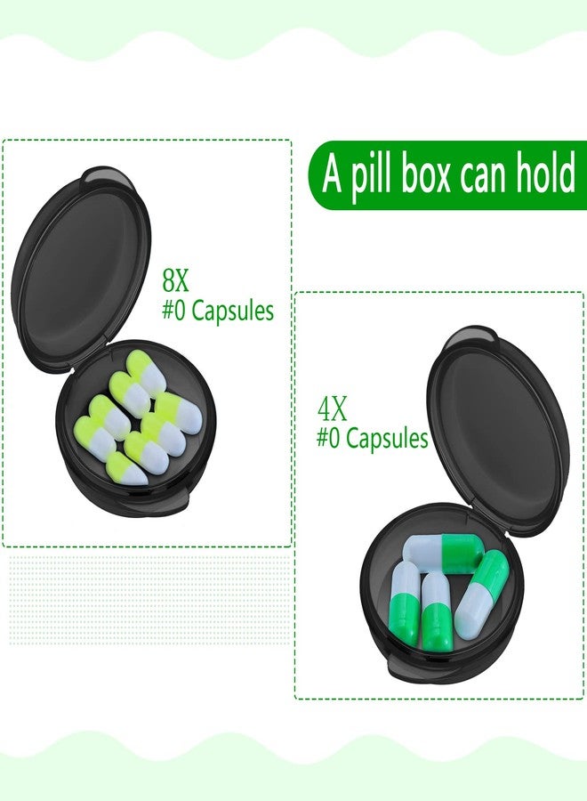 Patelai Small Pill Case Travel Pill Container Clear Mini Organizer Box Round Black Medicine Case Holder for Pocket Purse Briefcase Travel Medicine Cod Liver Oil Storage(10 Pack) - Image 3