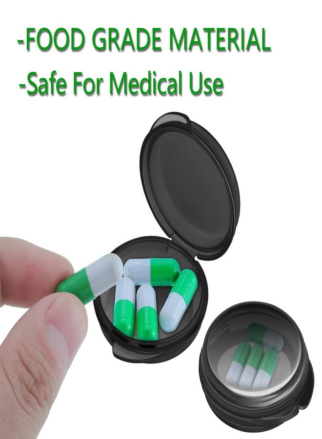 Patelai Small Pill Case Travel Pill Container Clear Mini Organizer Box Round Black Medicine Case Holder for Pocket Purse Briefcase Travel Medicine Cod Liver Oil Storage(10 Pack) - Image 4
