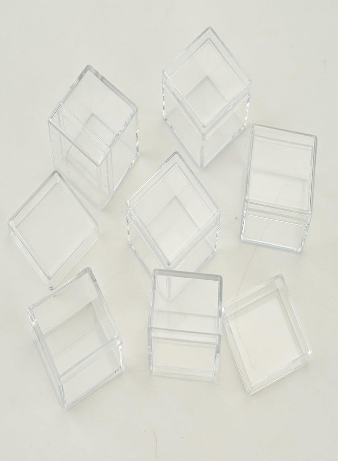 ASPNH 2 PCS Acrylic Box Set,Clear Display Case with Lid,Small Square Storage Cube for 1" Element Cubes Collections - Image 3