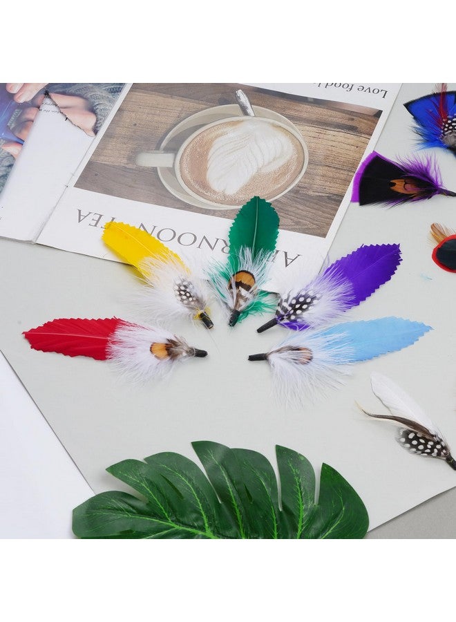 Fengek Hat Feathers For Fedora, Fengek Assorted Colorful Hat Feathers Party Accessories For Cowboy Hats, Trilby Hats - Image 3