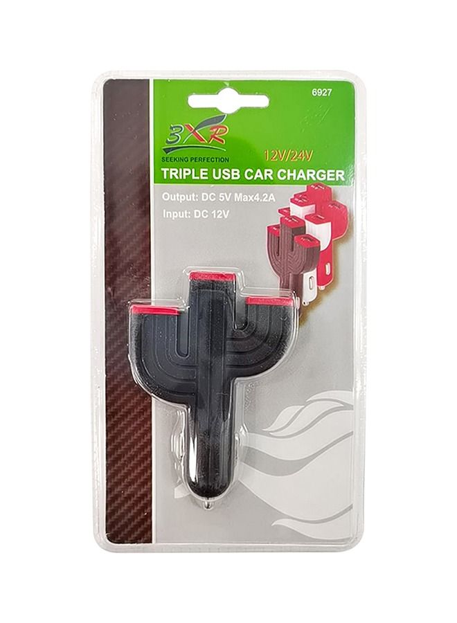 3 اكس ار شاحن سيارة 3XR ثلاثي USB مخرج تيار مباشر 5 فولت 4.2 أمبير تيار مستمر 12 فولت - Image 3