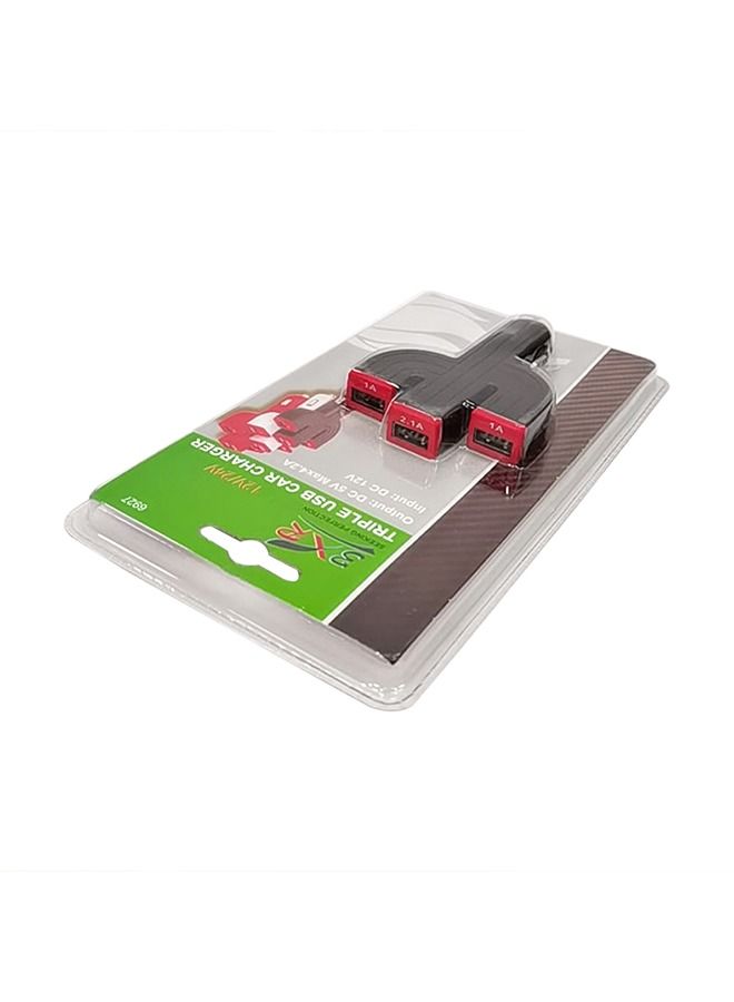 3 اكس ار شاحن سيارة 3XR ثلاثي USB مخرج تيار مباشر 5 فولت 4.2 أمبير تيار مستمر 12 فولت - Image 5