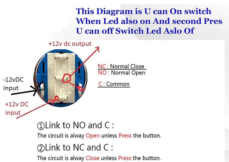 Robodo زر ضغط دائري من الفولاذ المقاوم للصدأ بارتفاع عالٍ 12 مم مع ضوء LED (أخضر) - Image 3