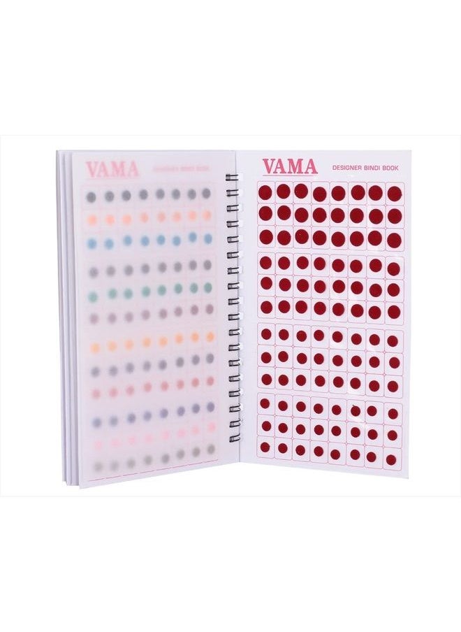 VAMA - Simple Plain Round Multicolour Maroon Red Tilak Forehead Sticker kumkum with diff Sizes spiral Bindi Booklet For Women & Girls (Small Bindi Book - Total 948 bindis) - Image 1