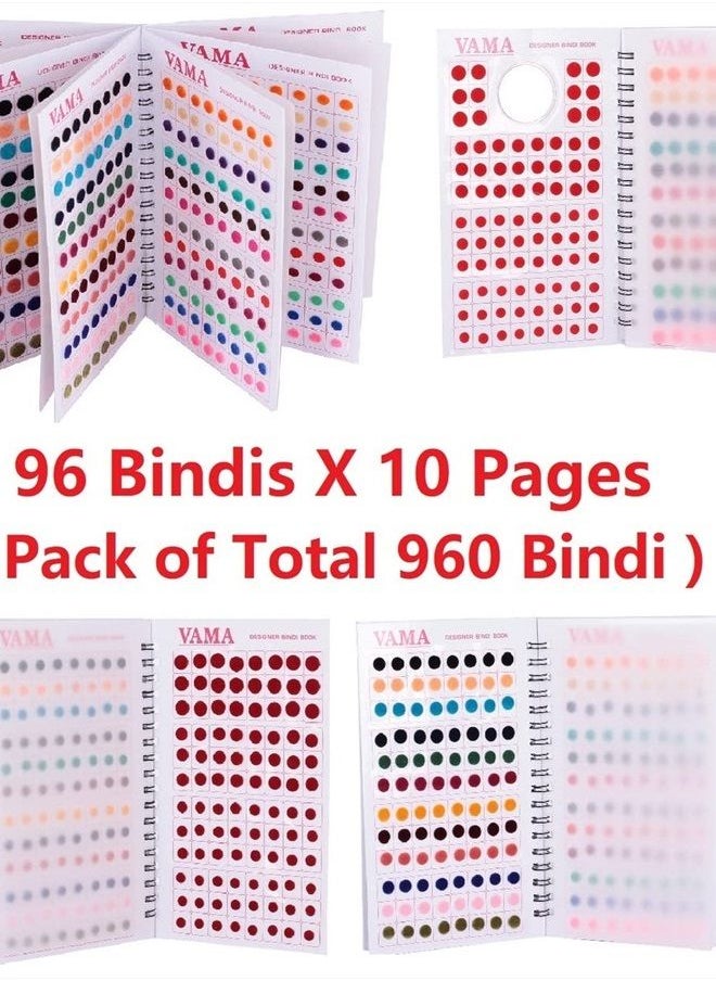 VAMA - Simple Plain Round Multicolour Maroon Red Tilak Forehead Sticker kumkum with diff Sizes spiral Bindi Booklet For Women & Girls (Small Bindi Book - Total 948 bindis) - Image 1