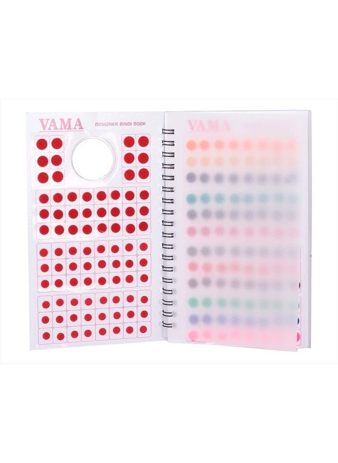 VAMA - Simple Plain Round Multicolour Maroon Red Tilak Forehead Sticker kumkum with diff Sizes spiral Bindi Booklet For Women & Girls (Small Bindi Book - Total 948 bindis) - Image 1