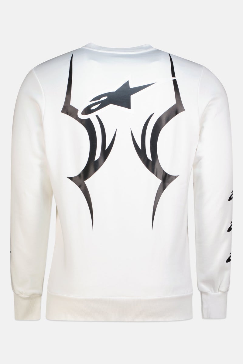 DIESEL Men Crew Neck Graphic Print Long Sleeve Sweatshirt, White - Image 4