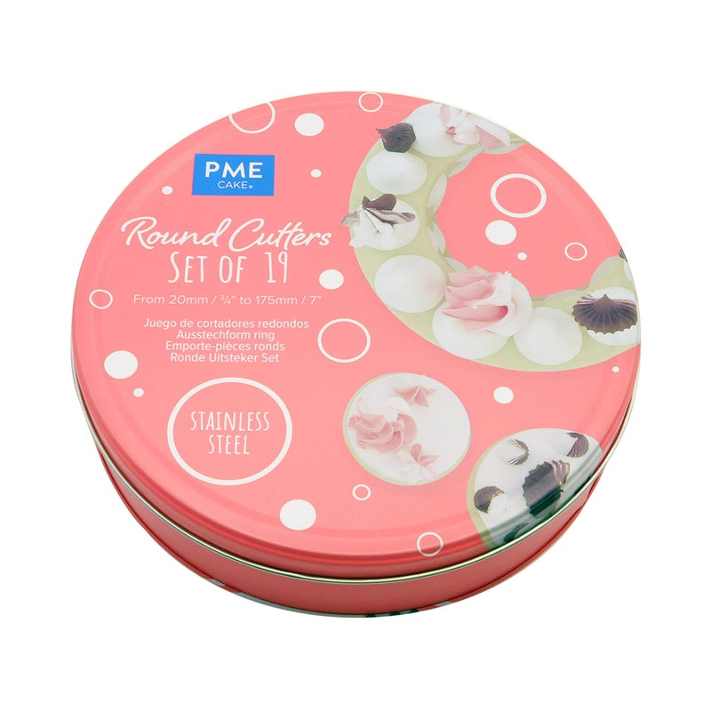 PME Round Stainless Steel Cutters-Set of 19  Standard  Siler - Image 1