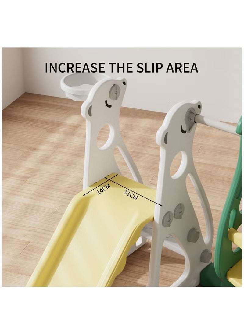FULL JOY - 3*1Polar Bear Slide with a Swing +Basketball - Image 1