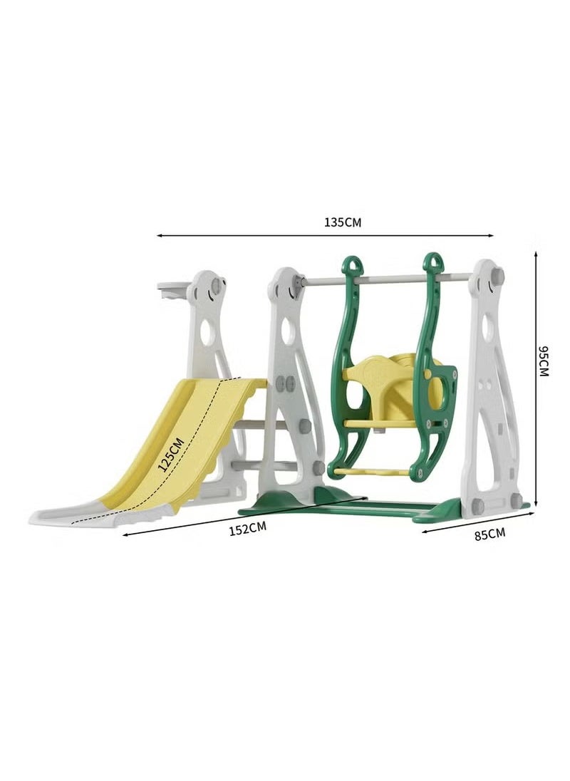 FULL JOY - 3*1Polar Bear Slide with a Swing +Basketball - Image 1