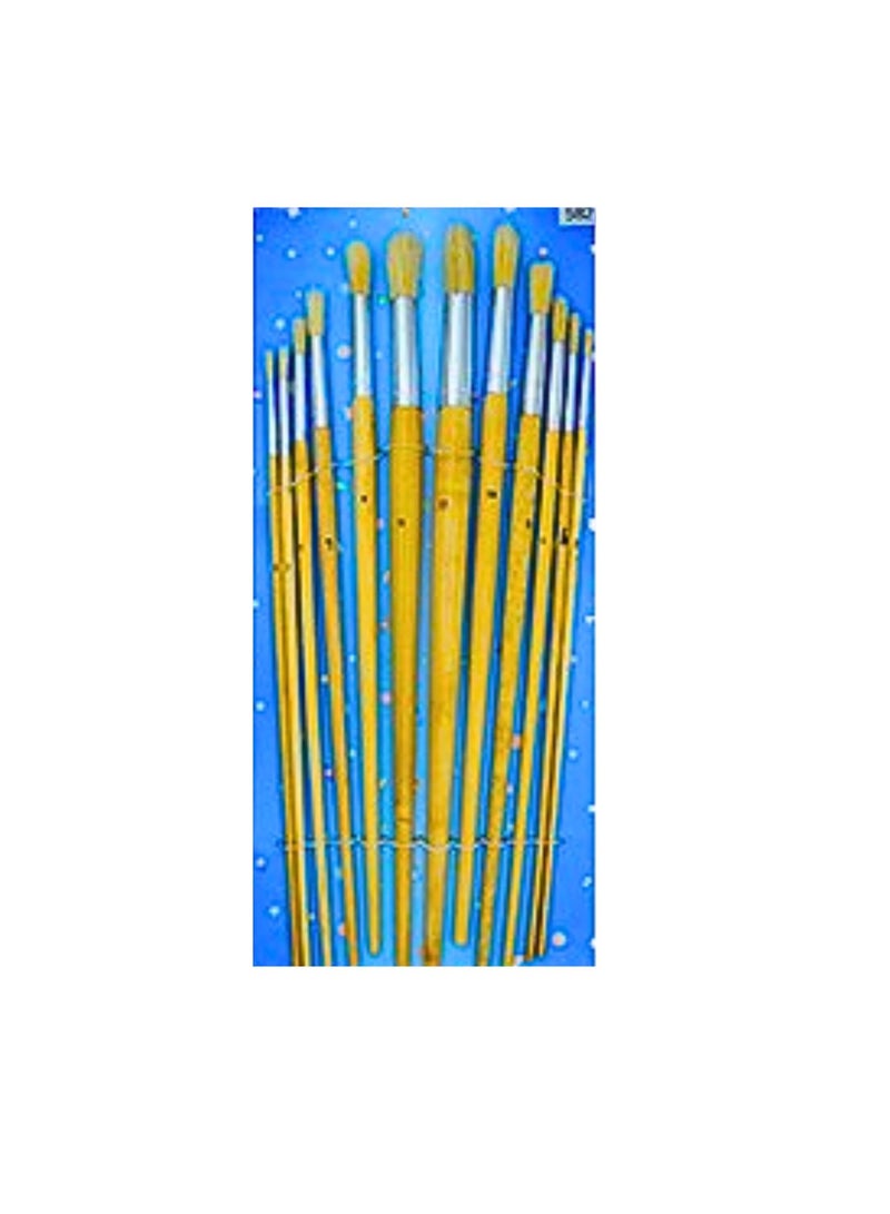 MASTER PLUS 12-Piece Professional Round Paint Brush Set - Image 2