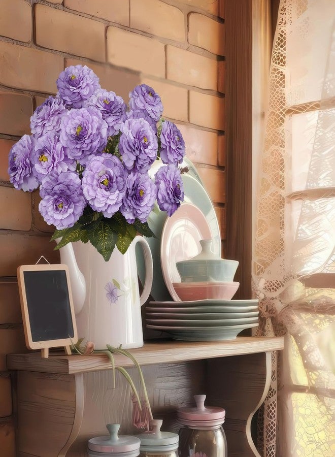 GhuaH 2 Pcs Artificial Flowers Zinnias Silk Flowers with Stems Zinnia Elegans Artificial Flowers for Outdoors Floral Arrangements Table Centerpieces Wedding Party Home Spring Summer Decor Purple - Image 4