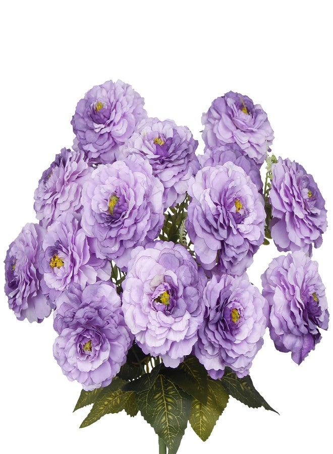 GhuaH 2 Pcs Artificial Flowers Zinnias Silk Flowers with Stems Zinnia Elegans Artificial Flowers for Outdoors Floral Arrangements Table Centerpieces Wedding Party Home Spring Summer Decor Purple - Image 1