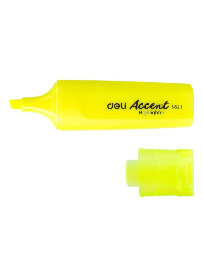 Deli 4-Piece Chisel Tip Highlighter Yellow Ink  - Image 2