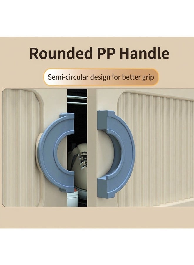 WALALLA 4-Tier Storage Cabinet with Magnetic Handle Doors - Versatile Organizer for Living Room & Kids' Room, Perfect for Clothes & Daily Items Storage - Image 3