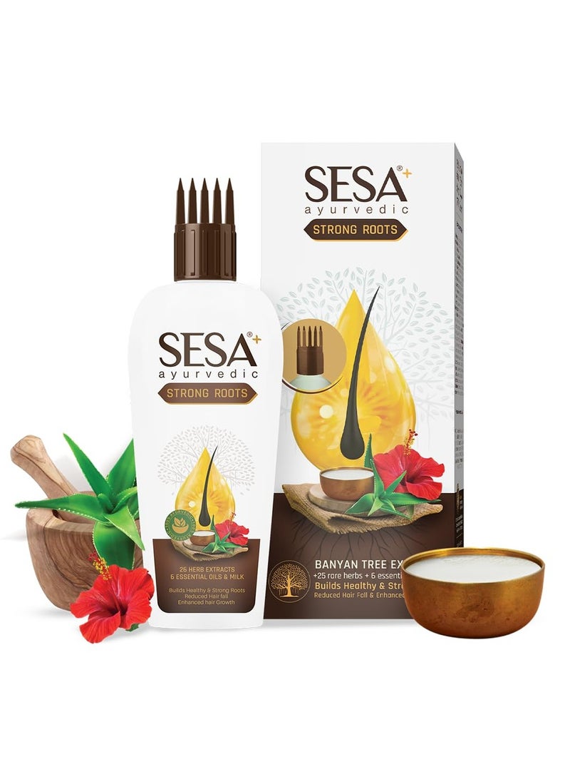SESA Ayurvedic Strong Roots Hair Oil 100 Ml Hair Strenghtening Reduces Hairfall No Mineral Oil Hair Oil For Women And Men