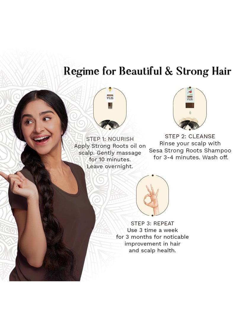 SESA Ayurvedic Strong Roots Hair Oil 100 Ml Hair Strenghtening Reduces Hairfall No Mineral Oil Hair Oil For Women And Men