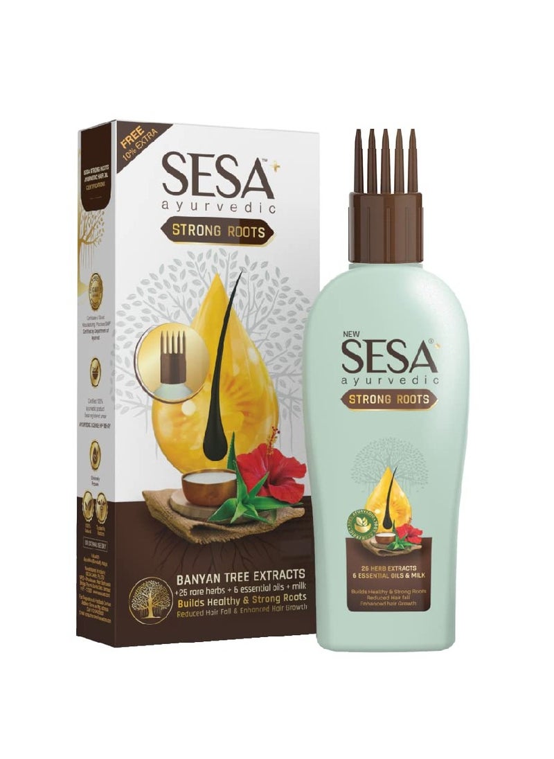 SESA Ayurvedic Strong Roots Hair Oil 100 Ml Hair Strenghtening Reduces Hairfall No Mineral Oil Hair Oil For Women And Men