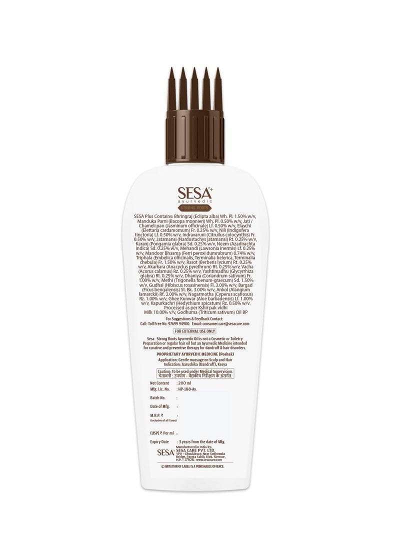 SESA Ayurvedic Strong Roots Hair Oil 100 Ml Hair Strenghtening Reduces Hairfall No Mineral Oil Hair Oil For Women And Men