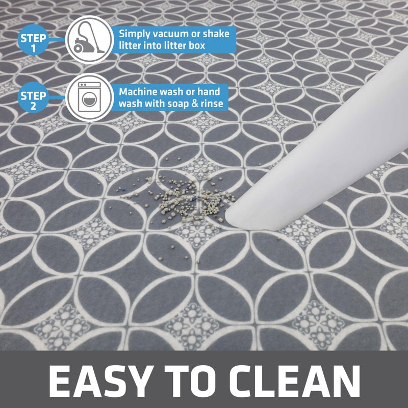 Drymate Cat Litter Box Mat, Litter Trapping Mat, Waterproof, Urine-Proof, Absorbent, Machine Washable, Soft on Paws, Contains Mess, Protects Floors, Kitten Supplies, Indigo Grey, 29x36 XL - Image 5