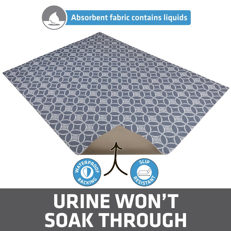 Drymate Cat Litter Box Mat, Litter Trapping Mat, Waterproof, Urine-Proof, Absorbent, Machine Washable, Soft on Paws, Contains Mess, Protects Floors, Kitten Supplies, Indigo Grey, 29x36 XL - Image 3