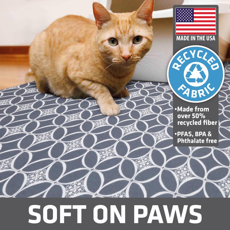 Drymate Cat Litter Box Mat, Litter Trapping Mat, Waterproof, Urine-Proof, Absorbent, Machine Washable, Soft on Paws, Contains Mess, Protects Floors, Kitten Supplies, Indigo Grey, 29x36 XL - Image 4
