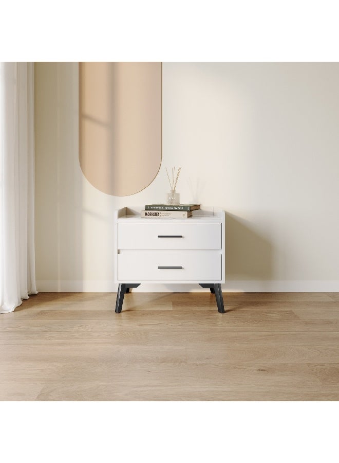 Home Box Marwell 2-Drawer Sintered Stone Top Night Stand 42.3 x 51.8 x 55.4 cm - Image 1