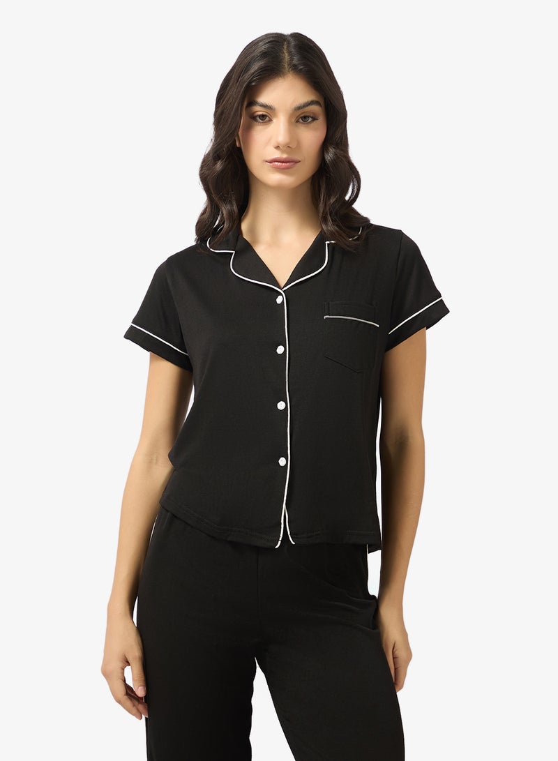 Ginger Button Up Shirt & Pyjama Coord Set - Image 3