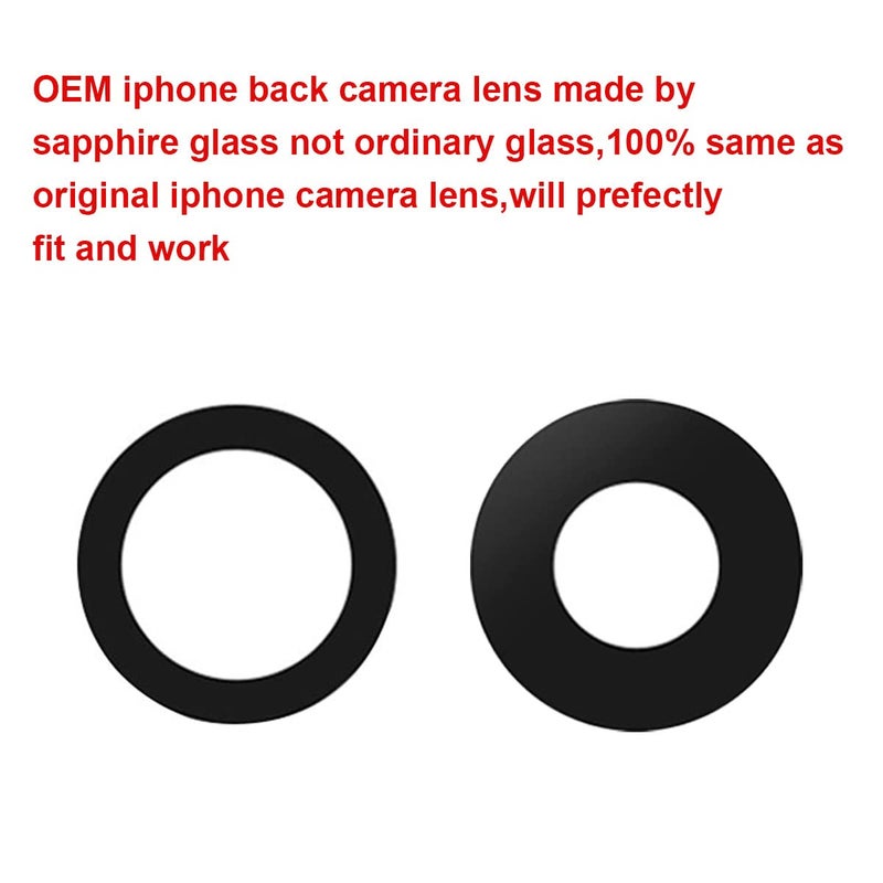 Perzework مجموعة بيرز وورك 2 عدسة زجاجية خلفية أصلية لاستبدال كاميرا آيفون 12 وآيفون 12 ميني مع لاصق مثبت مسبقًا وأدوات إصلاح - Image 3